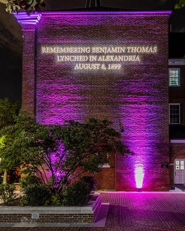 Projection on City Hall, Thomas Memorial 2022