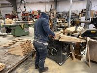 Sawing shingles from the Nootka cedar