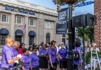 Shiloh Baptist Church Choir at the wreath laying, Thomas Memorial 2022